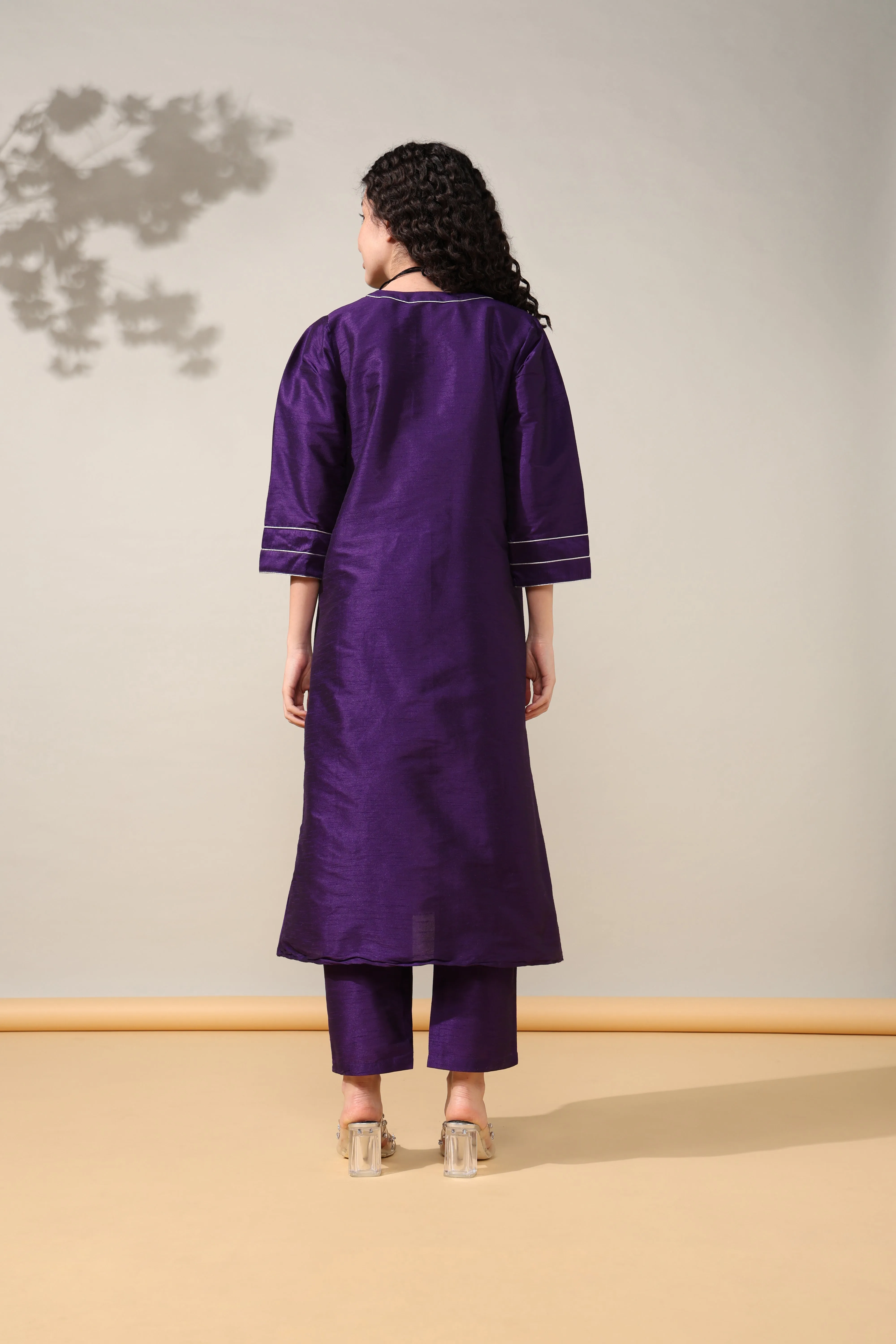 HOK ENSEMBLE - Purple Dupion silk Suit set